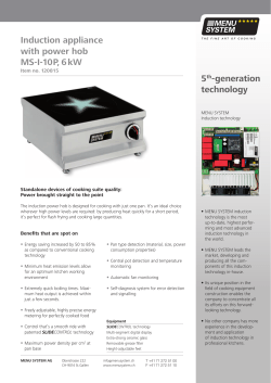 5th-generation technology Induction appliance with power hob MS