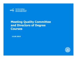 Meeting Quality Committee and Directors of Degree Courses