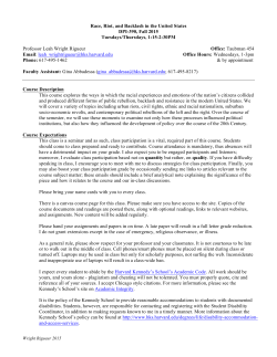 Race, Riot, and Backlash in the United States DPI-390, Fall