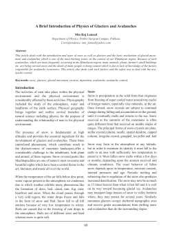 A Brief Introduction of Physics of Glaciers and Avalanches