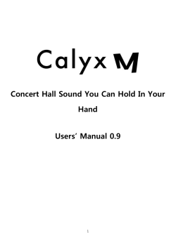 Concert Hall Sound You Can Hold In Your Hand Users` Manual 0.9