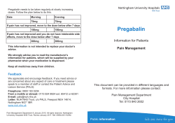 Pregabalin - Nottingham University Hospitals NHS Trust
