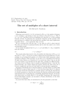 The set of multiples of a short interval