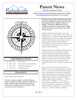 Parent News - Rehoboth Christian School