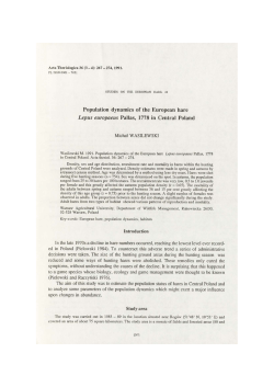 Population dynamics of the European hare Lepus europaeus Pallas