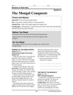 The Mongol Conquests - Norwell Public Schools