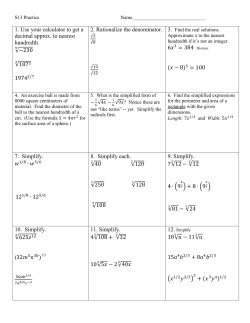 1. Use your calculator to get a decimal approx. to nearest hundredth