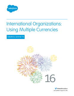 International Organizations: Using Multiple Currencies