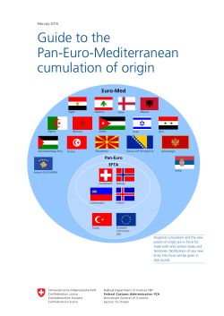 Guide to the Pan-Euro-Mediterranean cumulation of origin