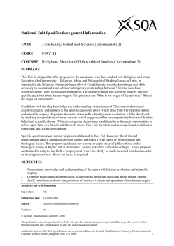 Belief and Science (Intermediate 2)