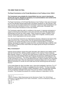 THE ARMS TRADE ON TRIAL The Royal Commission on the