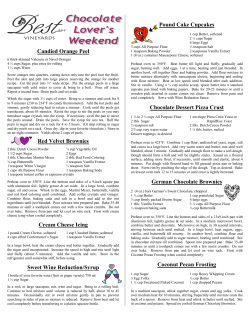 2016 Chocolate Lovers Weekend Recipes