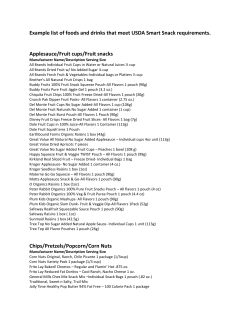 Example list of foods and drinks that meet USDA Smart
