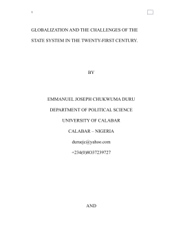 globalization and the challenges of the state system in the twenty