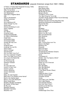 STANDARDS (popular American songs from 1900