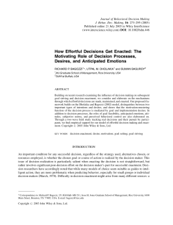 How Effortful Decisions Get Enacted