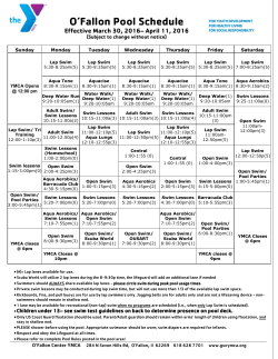 O`Fallon Pool Schedule
