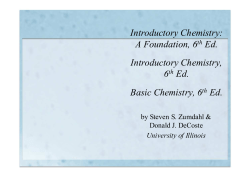 Introductory Chemistry: A Foundation, 6th Ed. Introductory Chemistry
