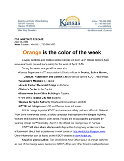 Orange is the color of the week - Kansas Department of Transportation