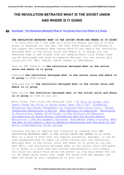 The Revolution Betrayed What Is The Soviet Union And