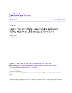 Memory as Torchlight: Frederick Douglass and Public Memories of