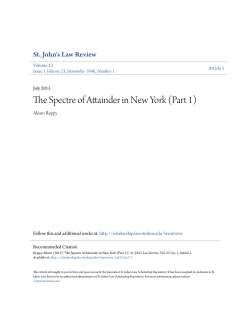 The Spectre of Attainder in New York (Part 1)