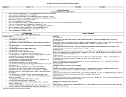 Randolph County Schools Curriculum Map