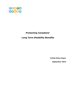 Protecting Canadians` Long Term Disability Benefits