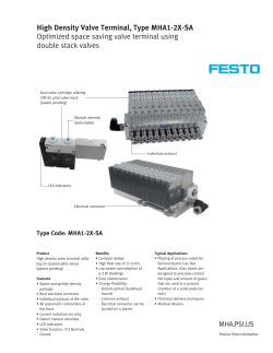 High Density Valve Terminal, Type MHA1-2X-SA Optimized
