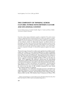 the complexity of thinking across cultures: interactions