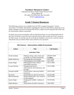 Grade 7 Science Resources - Saskatchewan Rivers Public School