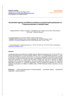 Accelerated ageing and lifetime prediction of - Archimer