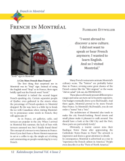 French in Montr&eacute;al - Kaleidoscope International Journal