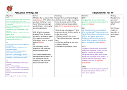 Persuasive Writing: Zoo Adaptable for Rec-Y6