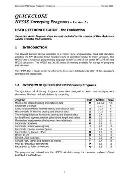 HP35S Survey Program Guide