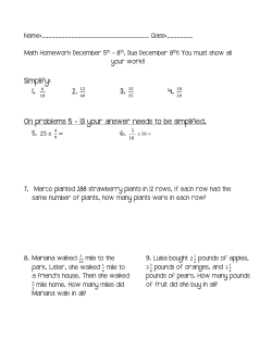 Simplify: 1. 6 2. 12 3. 15 4. 18 On problems 5 – 13 your answer