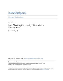 Law Affecting the Quality of the Marine Environment