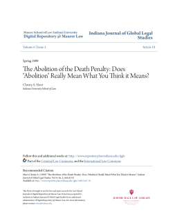 The Abolition of the Death Penalty: Does "Abolition" Really Mean