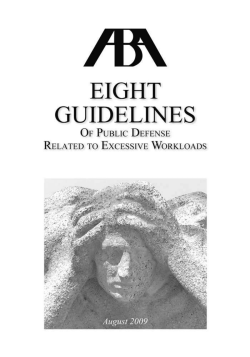 ABA Eight Guidelines of Public Defense Workloads