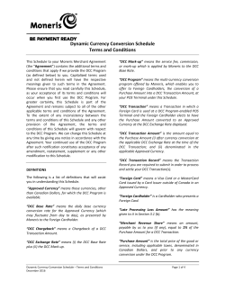 Dynamic Currency Conversion Schedule Terms and