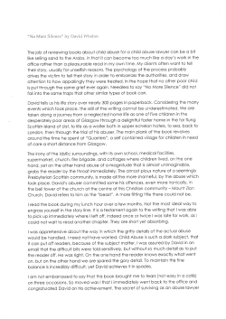 "No More Silence" by David Whelan The job of reviewing books