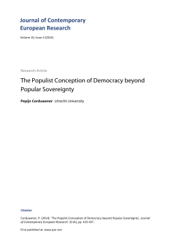 Journal of Contemporary European Research The Populist