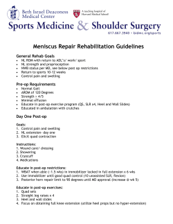 Meniscus Repair Rehabilitation Guidelines