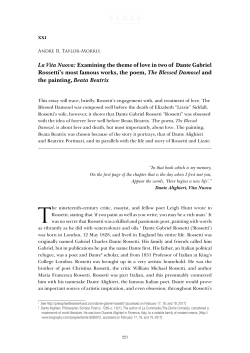 La Vita Nuova: Examining the theme of love in two of Dante Gabriel