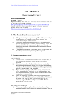 Patterns of biodiversity - Chris Elphick