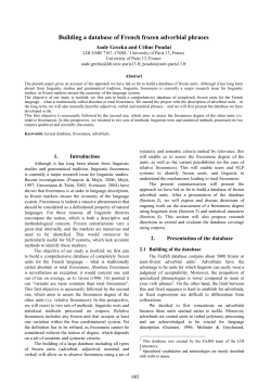 Building a database of French frozen adverbial phrases