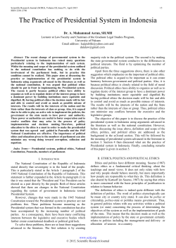 The Practice of Presidential System in Indonesia
