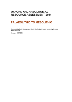 OXFORD ARCHAEOLOGICAL RESOURCE ASSESSMENT 2011
