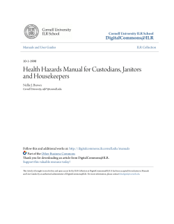 Health Hazards Manual for Custodians, Janitors and Housekeepers