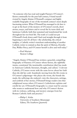 “As someone who has read and taught Flannery O`Connor`s fiction